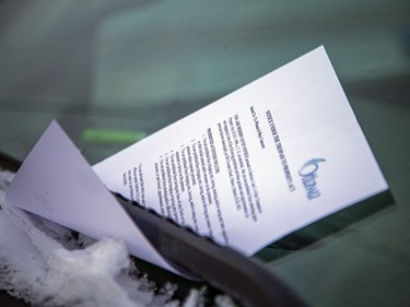 A letter from the city was observed on a truck window moments before police moved in.