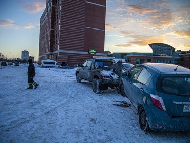 Vehicles were being toed from the encampment on Coventry Road.