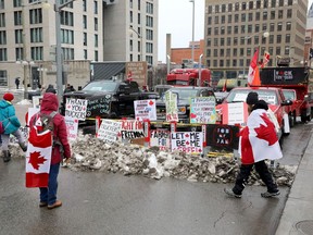 Downtown street closures continued Thursday as the protest entered its 14th day in the capital. Ottawans are still advised to avoid non-essential travel, especially downtown.