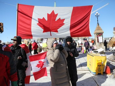 'Freedom Convoy' on Wellington Street in Ottawa, Feb. 14, 2022.