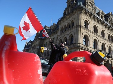 'Freedom Convoy' on Wellington Street in Ottawa, Feb. 14, 2022.