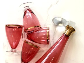 Vintage glass is among the accessories Sunday Stroll offers.