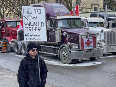 Anti-vaccine mandate protests continue in downtown Ottawa on Tuesday, Feb. 1, 2022.