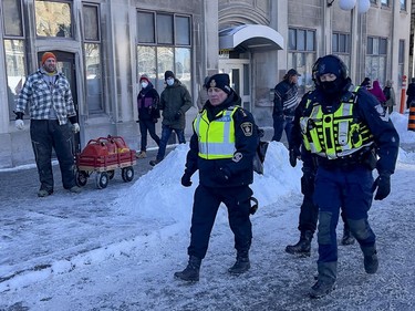 OTTAWA -- Anti vaccine mandate protests continuing in downtown Ottawa on Saturday, Feb. 5, 2022.