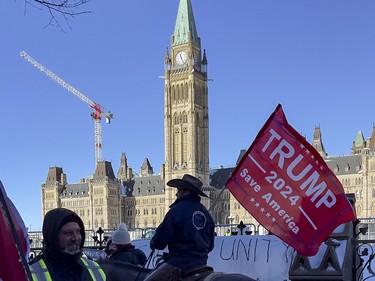 OTTAWA -- Anti vaccine mandate protests continuing in downtown Ottawa on Saturday, Feb. 5, 2022.