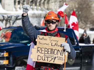 OTTAWA -- Anti vaccine mandate protests continuing in downtown Ottawa on Saturday, Feb. 5, 2022.