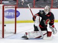 Ottawa Senators goaltender Matt Murray (30) watches the puck go in the net behind him during second period NHL action Pittsburgh Penguins at the Canadian Tire Centre, Feb. 10, 2022.