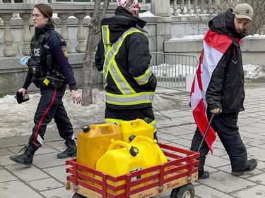Anti-vaccine mandate protests continue in downtown Ottawa on Friday, Feb. 11, 2022.