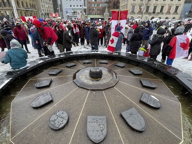 Anti-vaccine mandate protests continue in downtown Ottawa on Saturday, Feb. 12, 2022