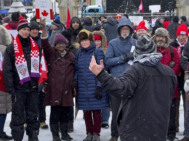 Anti-vaccine mandate protests continue in downtown Ottawa on Saturday, Feb. 12, 2022