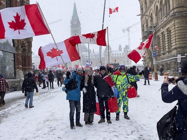 Anti-vaccine mandate protests continue in downtown Ottawa on Saturday, Feb. 12, 2022