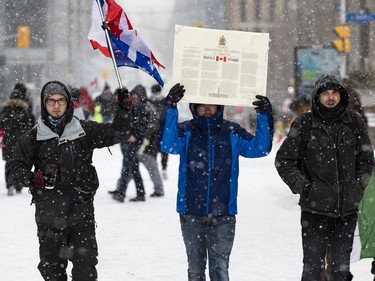 Anti-vaccine mandate protests continue in downtown Ottawa on Saturday, Feb. 12, 2022