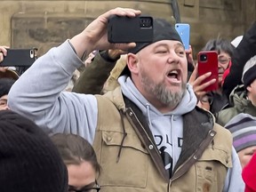 'Freedom Convoy' organizer Pat King during the multi-week protest in downtown Ottawa.