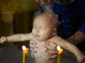 Baptisms are often performed on babies, but can be done on children and adults as well.