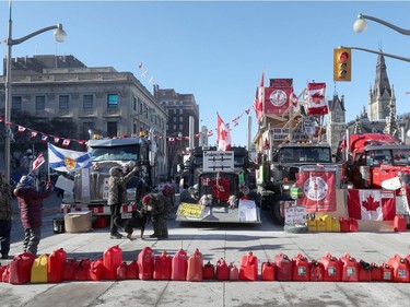 Truckers occupation and protesting continues its 18th day in downtown Ottawa, Monday afternoon.