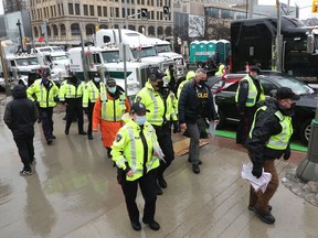 Truckers' occupation and protesting continued in Ottawa on Thursday, Feb. 17, 2022.