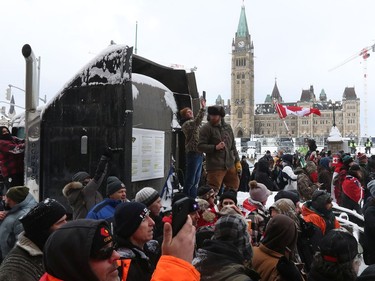 The truckers occupation and protests continued its 23rd day in downtown Ottawa Saturday. Protesters and police clashed and people were arrested Saturday afternoon on Wellington Street.   WELL, Postmedia.