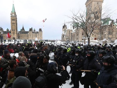The truckers occupation and protests continued its 23rd day in downtown Ottawa Saturday. Protesters and police clashed and people were arrested Saturday afternoon on Wellington Street.