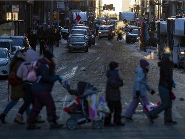 OTTAWA -- Anti vaccine mandate protests continuing in downtown Ottawa on Saturday, Feb. 5, 2022.