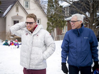 Team Canada bobsled members Mike Evelyn and Cody Sorensen returned to Sorensen's family home in Hampton Park to greet some local kids who created a snow bobsled. Sorensen and his father, Ole Sorensen, are both Olympians. Ole competed in wrestling in 1972 at the Munich Games. 



ASHLEY FRASER, POSTMEDIA