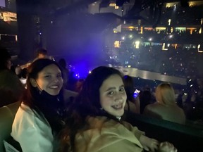 Serene Summers and her best friend Eva Salinas at Sunday night’s Justin Bieber show at the Canadian Tire Centre.