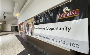 A vacant unit at the Hazeldean Mall, which is losing one of its anchor tenants this summer.