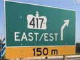 Tuesday's announcement will increase the speed limit on Highway 417 west and east of Ottawa to 110 km/h, but it will remain 100 km/h within city limits