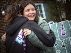 Serene Summers (right) and her best friend Eva Salinas were surprised with VIP box seat tickets to Sunday night's Justin Bieber concert. Summers was the victim of a hit-and-run that put her in the hospital several weeks.