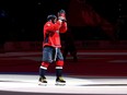 Alex Ovechkin #8 of the Washington Capitals celebrates the Capitals 4-3 shootout win against the New York Islanders on March 15, 2022 in Washington, DC. (Photo by Rob Carr/Getty Images