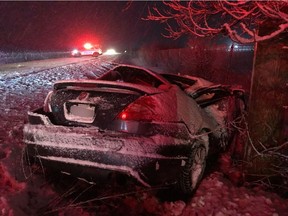 Firefighters extricated a single occupant after a vehicle went into a ditch on Monday evening.