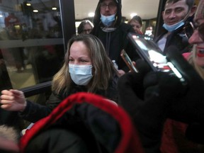 Newsmakers 2022: The “Freedom Convoy” 6 Convoy organizer Tamara Lich (wearing a mask) was released on bail at the Ottawa courthouse on March 7, 2022.