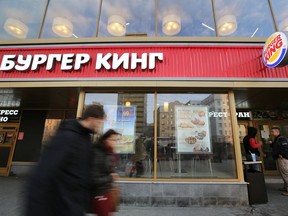 Restaurant Brands International, the parent company of Burger King and Tim Hortons, licenses more than 800 stores in Russia, including this one in Moscow.