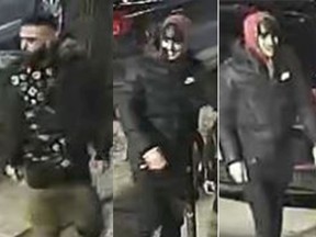 Suspects in a fight and stabbing in the Market. The second and third pictures are of the same suspect, one with his hoodie up.