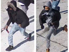 Police are seeking public assistance in the search for two suspects in a stabbing Jan. 31 on St-Laurent Boulevard near Smyth Road