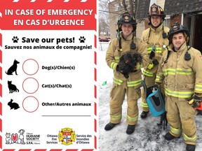 Ottawa Fire Services and the Humane Society launch a free "Save our Pets" Emergency Decal will be available from the Humance Society.