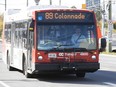 An OC Transpo bus rumbles along near Tunney's Pasture.