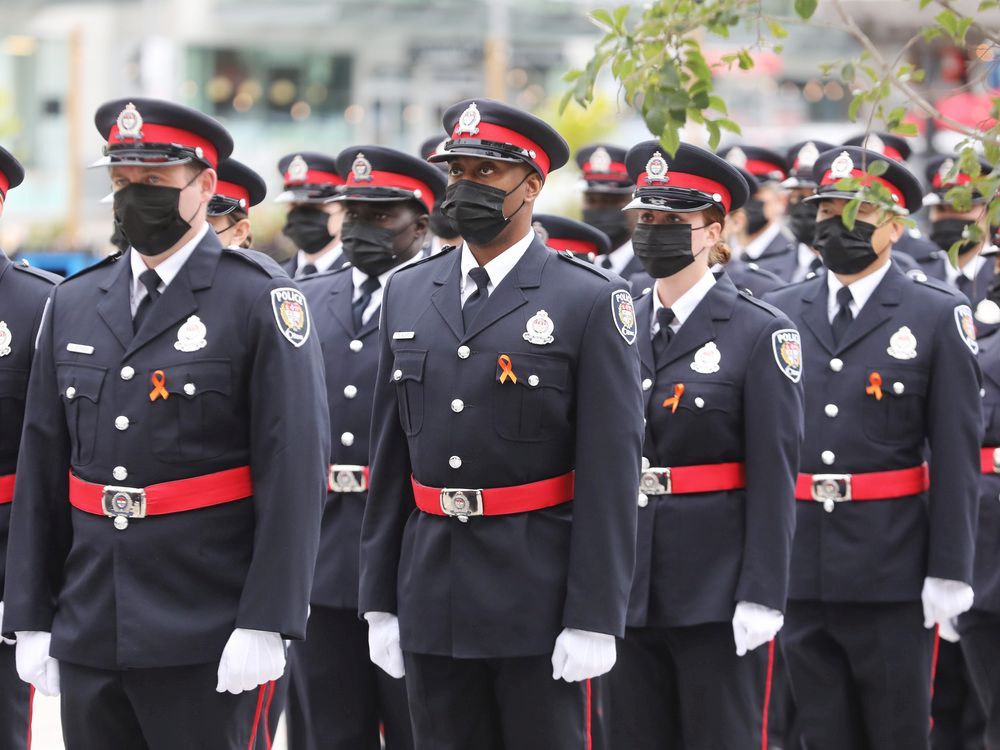 New Ottawa Police recruits during the formal badge ceremony held at Lansdowne in Ottawa, Sept. 29, 2021.