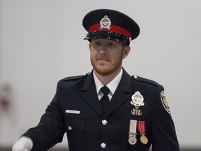 The lawyer for the accused instigator of a violent drug ripoff says police officers trampled his client’s Charter rights, beginning with the first officer to arrive to make the arrest: former Ottawa police Const. Jesse Hewitt (pictured in this file photo).