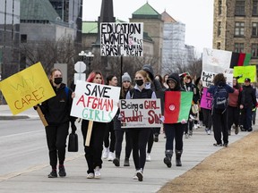Students from Smiths Falls and the District Collegiate Institute organized their protest on Parliament Hill at short notice in support of girls in Afghanistan.
