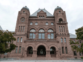 The Ontario legislature building at Queen’s Park in Toronto.