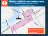 An Ottawa Police Service graphic of the “Motor Vehicle Exclusion Zone” set up for this weekend.