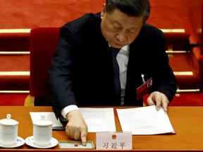 Chinese President Xi Jinping casts his vote during the closing session of the National People's Congress (NPC) at the Great Hall of the People in Beijing last month. Should investors prop up nations that commit profoundly unethical acts?
