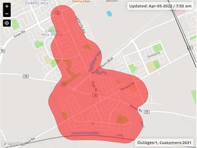 Major power ourtage in Navan area Tuesday.