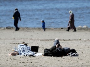 It was beach weather at Mooney's Bay yesterday, but not so much for today.