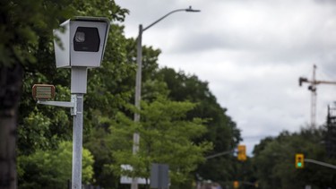 A file photo of a photo radar camera on Smyth Road in Ottawa.