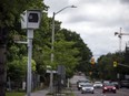 A file photo of a photo radar camera on Smyth Road in Ottawa.