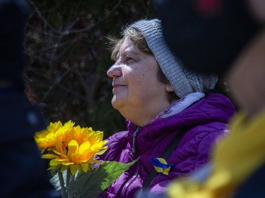 Pro-Ukrainian Russians of Ottawa held a protest across from the Russian Embassy on Sunday, April 24, 2022.