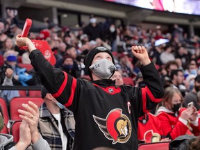 Ottawa Senators vs Colorado Avalanche fan in the stands