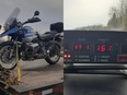 M2 driver caught speeding on the 417 in the rain.
