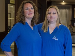 Jaime Charlebois, left, and Patricia Tomasi are co-executive directors of the Canadian Perinatal Mental Health Collaborative. The first Flora's Walk to raise awareness is taking place in Ottawa on Wednesday.